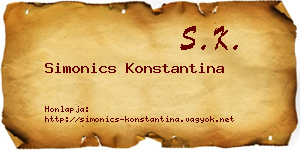 Simonics Konstantina névjegykártya